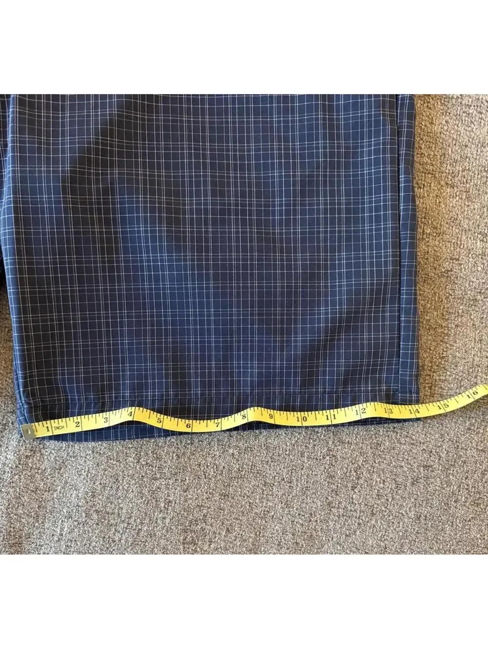 PGA TOUR Men's 40 Blue Plaid Golf Shorts Polyester Flat‎ Front